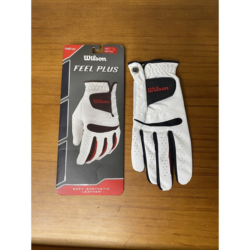 Wilson Feel Plus Right-Hand Golf Glove Men's Large Synthetic Leather Athletic
